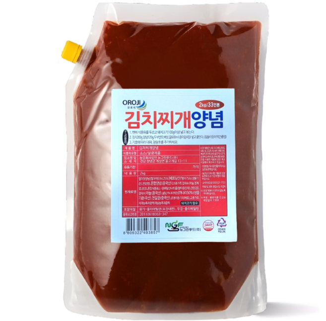 오로지 김치찌개 양념장 2Kg, 1개