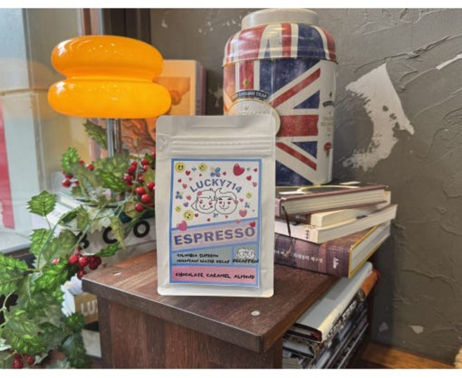 럭키714 디카페인 원두 (콜롬비아 마운틴워터) [원산지:상세설명에 표시], 200g, 1개, 핸드드립