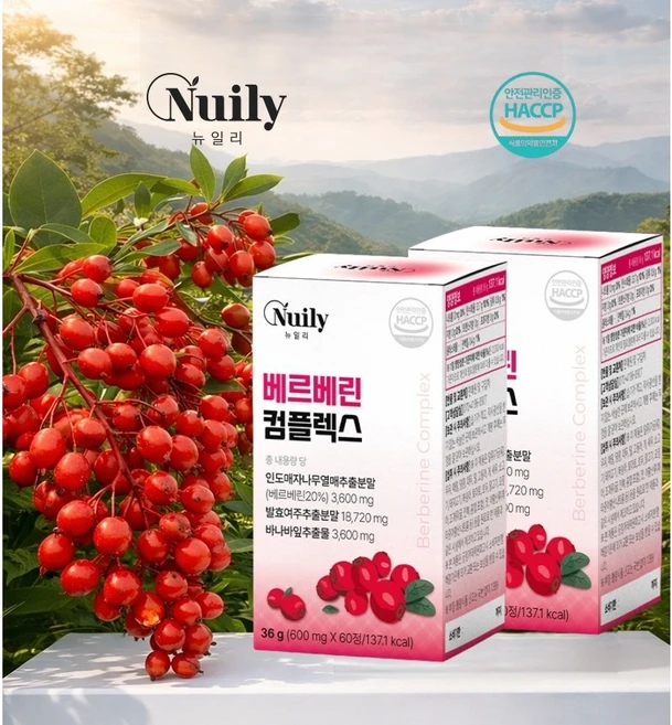 베르베린 컴플렉스 인도매자나무열매 바나바잎 퀘르세틴 효능 효과, 2개 - 쿠팡