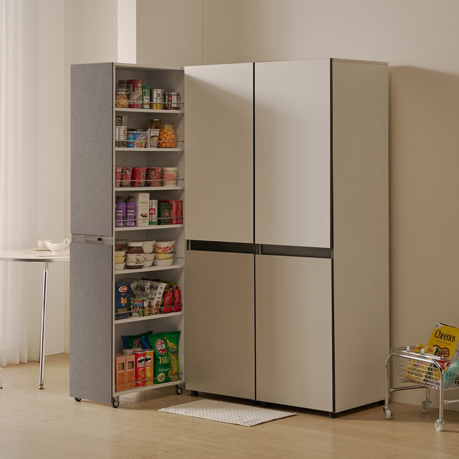 해피아이 비올레 냉장고 틈새장 틈새수납장 슬라이딩 주방수납장 비스포크 타입, 비스포크 타입 (우형), 메탈