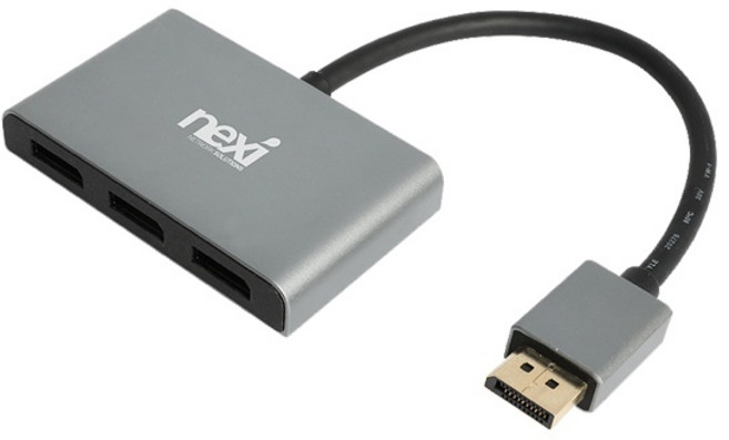 넥시 NX1100 DisplayPort v1.4 1:3 MST 분배기/NX-DP1X3/8K UHD 60Hz/디스플레이포트(DP)/유전원/화면 확장/복제/비디오 월 모드 기능지원/H, 1개