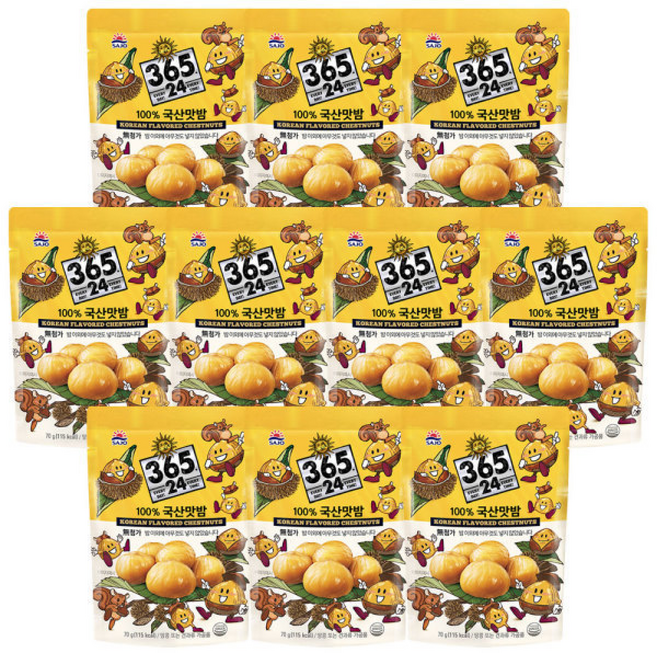 사조 국산 맛밤 / 간식 안주, 70g, 10개