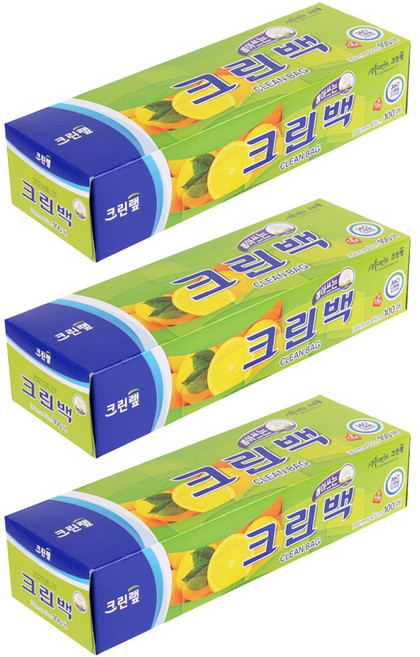 크린랩 뽑아쓰는 크린백 30cm x 45cm, 대(L), 100개입, 3개