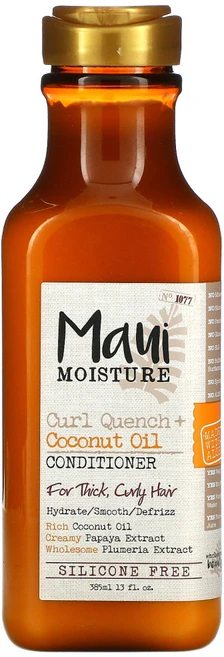 Maui Moisture Curl Quench + Coconut Oil 컨디셔너 For Thick Curly Hair 13 fl oz (385 ml), 1개, 385ml - 쿠팡