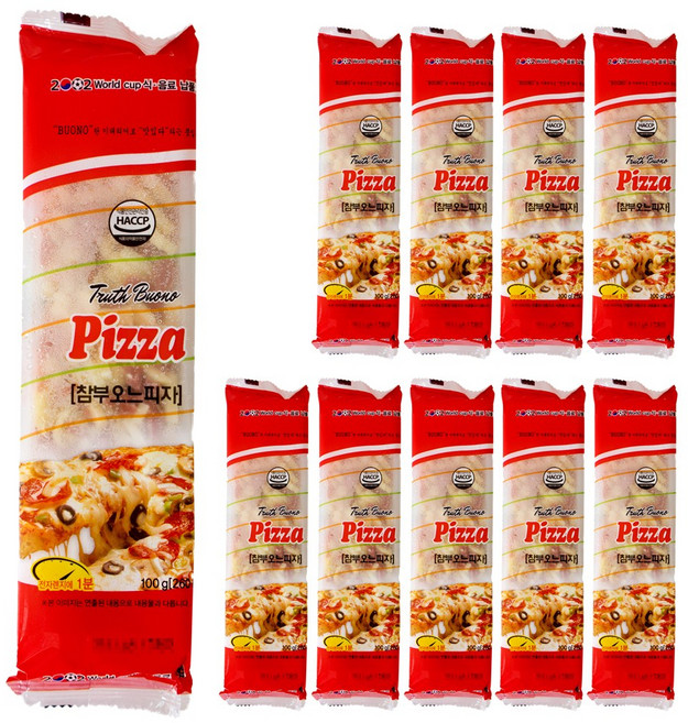 참부오느 모짜렐라치즈와 풍부한토핑이 가득 사각피자빵, 110g, 10개