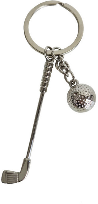 실버 골프 채 키링 2개, 1세트