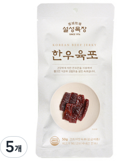 설성목장 한우 육포, 5개, 50g