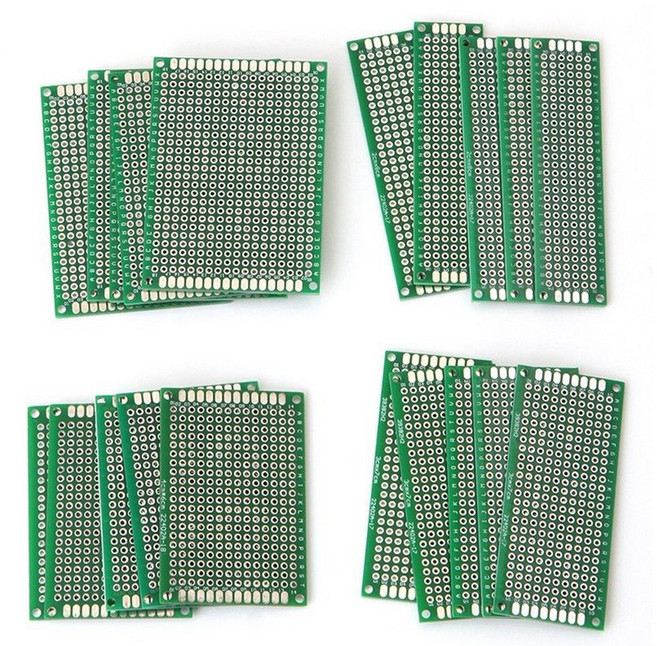 (주)승원전자 PCB 만능 양면기판 모음 양면에폭시 아두이노PCB양면기판 회로판 프로토보드, 6X8 PCB 기판, 1개