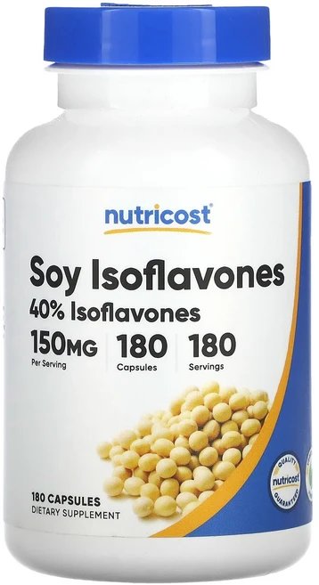 단백질 비타민 철분 마그내슘 칼슘 Nutricost 대두 이소플라본 150mg 캡슐 180정 고루고루섭취해주세요, Nutricost대두이소플라본150mg캡슐180정, 1개 - 쿠팡