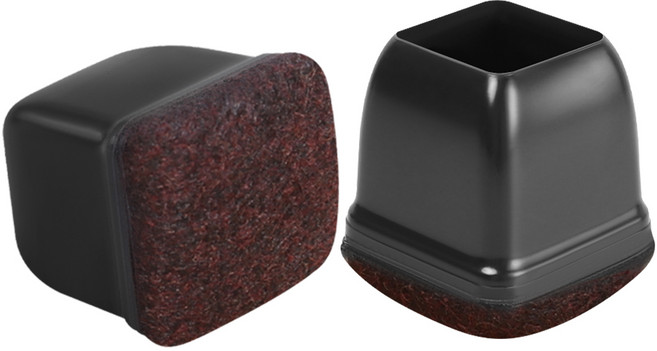 [HGA] 의자 발커버 사각 식탁의자 소음방지 바닥보호, 16개, 블랙