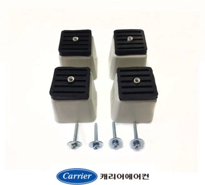 [정품] 캐리어에어컨 실외기발 (받침대 4개 + 고무패드 4개 + 나사 4개) 소 (6x6x5cm) 1세트, 실외기 발판, 1개