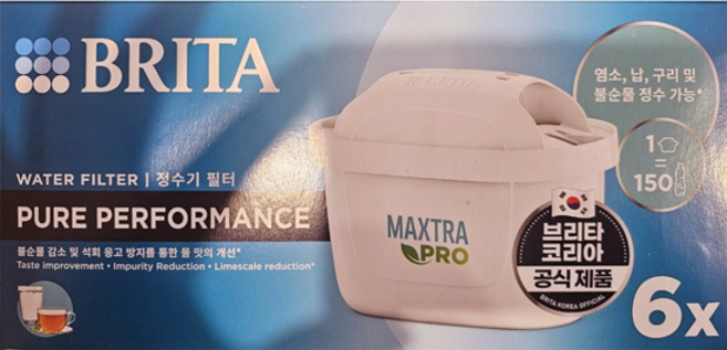 브리타 정수기 한국형 막스트라 프로 퓨어 퍼포먼스 여과 필터기, 6개입