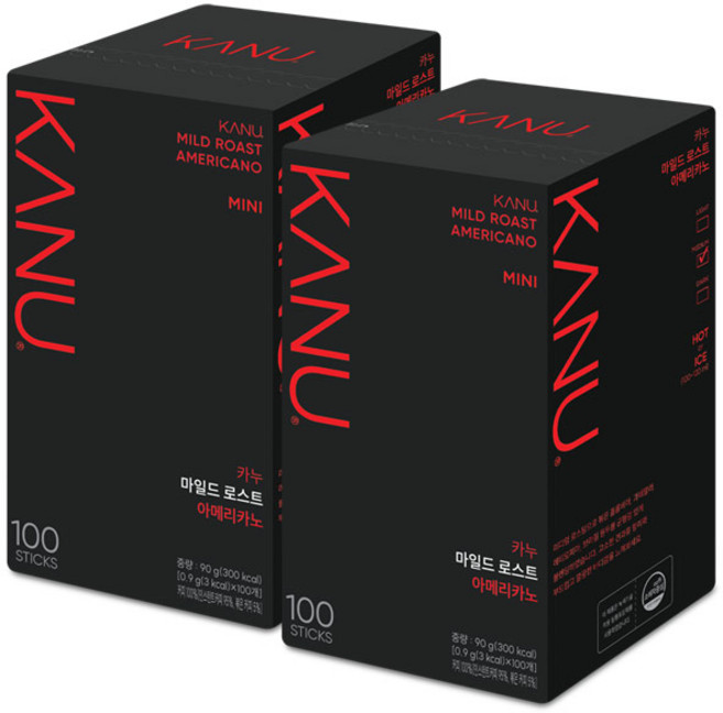 동서 카누 마일드 로스트 아메리카노 미니, 900mg, 2개, 100개입