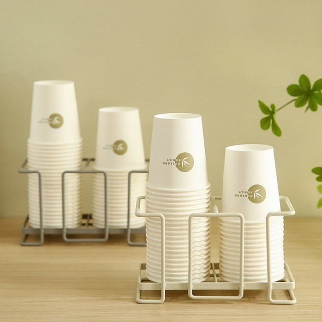 컴윗미 다용도 종이컵 디스펜서 거치대 보관함, 2구, 1개, 그레이