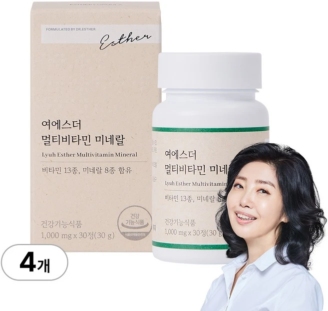 [본사직영] 여에스더 멀티비타민 미네랄 (여성&남성 종합비타민&미네랄 21가지 기능성) 국민영양 프로젝트, 4박스, 30정 - 쿠팡