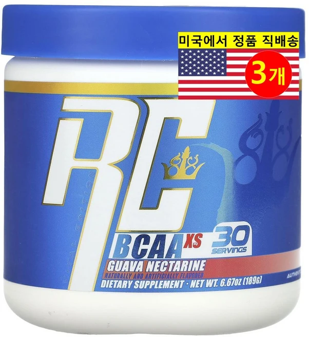 Ronnie Coleman 바이탈 에디션 BCAAXs 구아바 천도복숭아 맛, 3개, 189g - 쿠팡