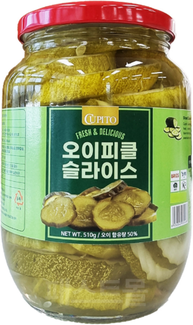 이젠서진 오이피클슬라이스 510g 6개 피클절임 가정용 소용량