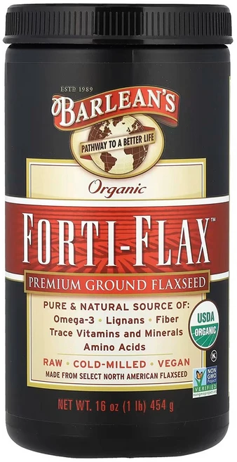 Barleans 유기농 Forti-Flax 아마씨 가루 454g, 1개 - 쿠팡