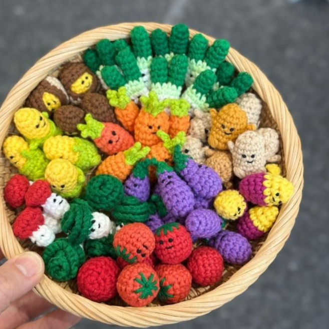 야채친구들 미니 에디션 10종 패키지 - 코바늘 키링 뜨개질 키트, MINI 야채친구들 풀패키지, 1개