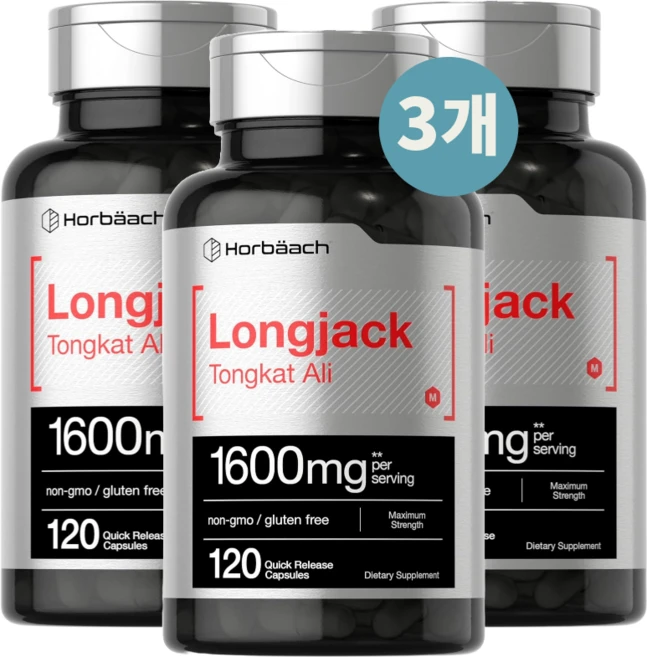 호바크 통캇알리 1 600mg 고용량 120캡슐, 3개 - 쿠팡