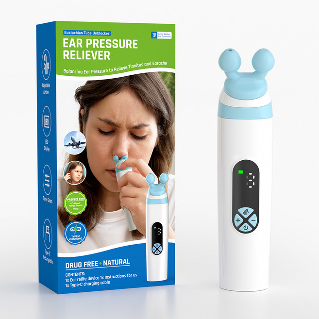 전동 귀 압력 균형 조절기 비행 여행용 귀마개 통증 완화