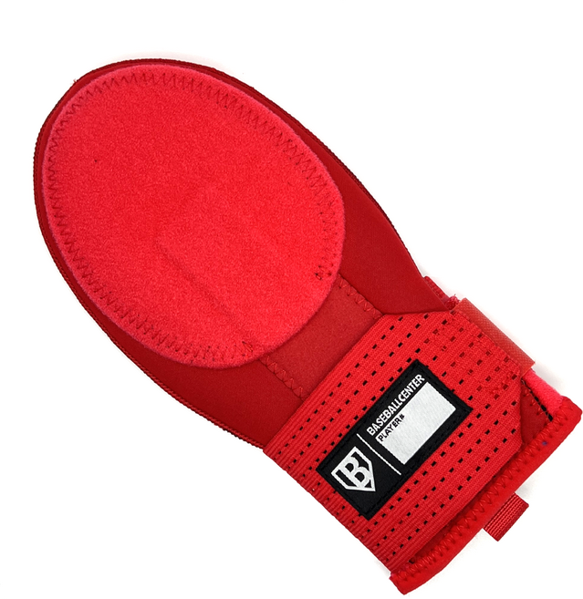 베이스볼센타 유소년 슬라이딩 장갑 좌우겸용 주루 도루 철판 손가락보호, 1개, 레드