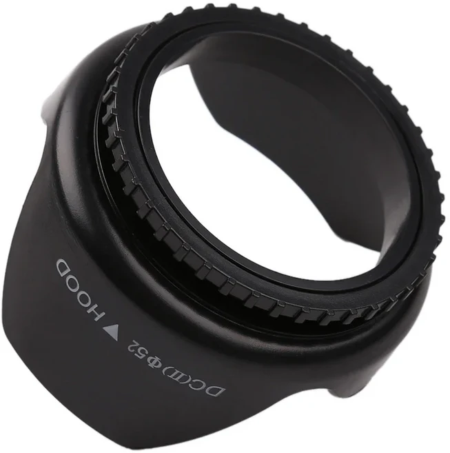 전문 카메라 렌즈 후드 52mm 직경 꽃 모양 나사 마운트 Nikon Cannon Sony 용