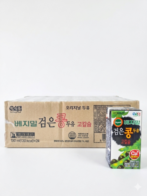 베지밀 검은콩 두유 고칼슘, 190ml, 24개