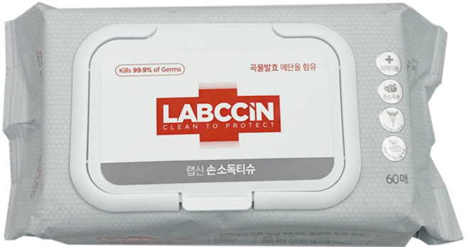 랩신 손소독 티슈 60매, 1개