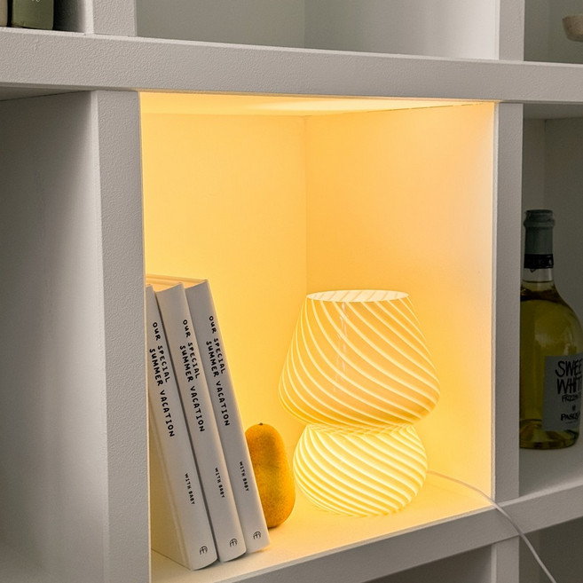 리빙블러썸 단스탠드 LED 무드등 머쉬룸 램프, 옐로우 선샤인