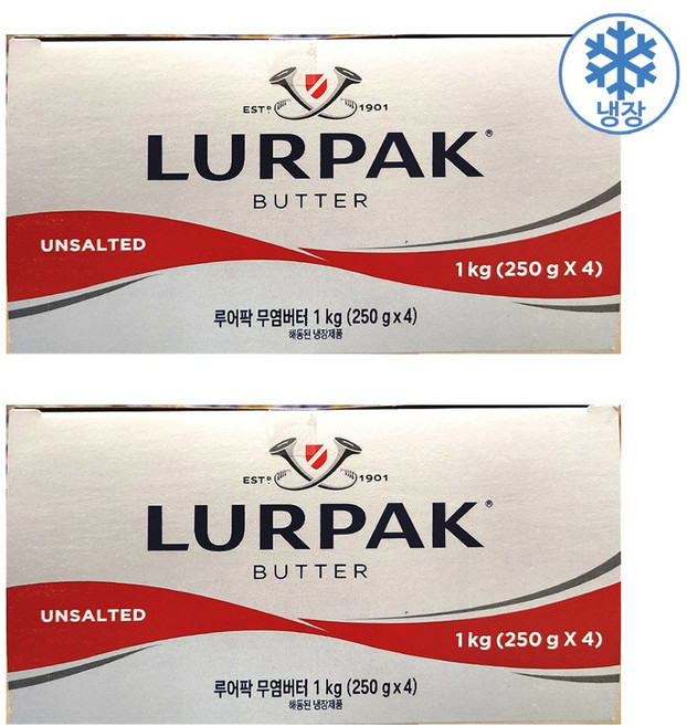 루어팍 무염버터, 1kg, 2개