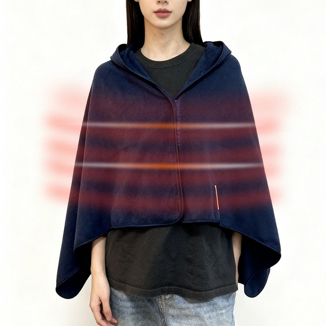 큰귀멍멍 무선 USB 카본매트 캠핑 차박용전기장판 다용도 전기담요, 딥블루