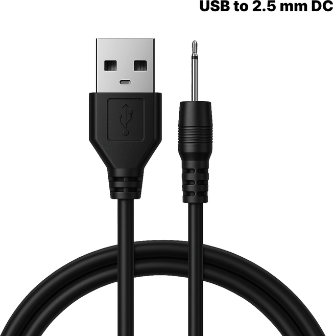 더스푸 진동기 충전 케이블 15mm, 1개, 블랙, 80cm