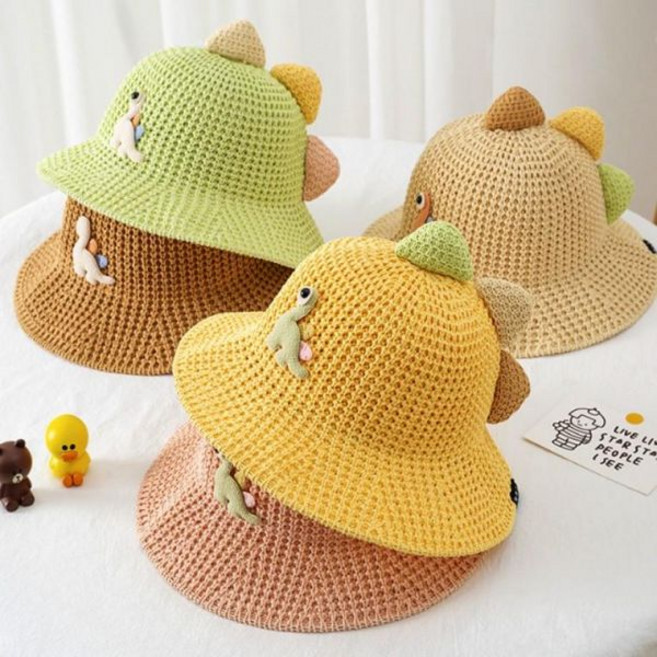 클로버 준캡 봄 여름 가을 아동 모자 왕눈이 공룡 밀짚모자