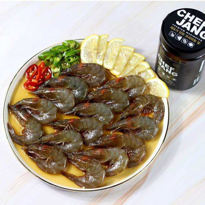 [셰프장] 짜지않은 안 깐 간장 새우장 250g/500g (16미 내외) 쉐프장, 250g(8미 내외), 단짠, 1개, 250g