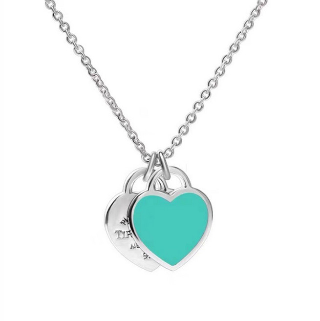 블루 하트 패션 팔찌 목걸이 세트 하트 비즈 팔찌 여성용 우아한 스타일 패션 액세서리 트렌디한 디자인