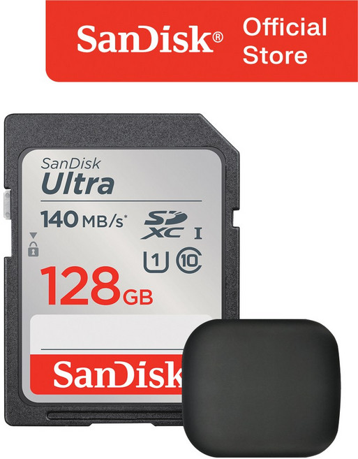 샌디스크 울트라 SD카드 카메라 메모리 + 파우치 패키지, 1개, 128GB