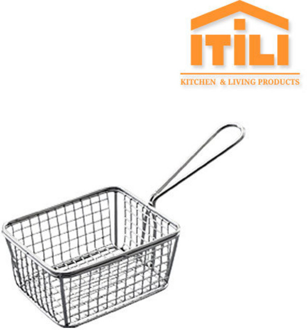 이딜리 사각(소) 돈가스 감자 튀김 깊은 바스켓 튀김망 받침대 트레이 바구니 업소용, 1개