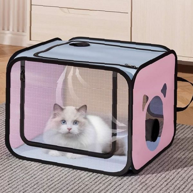 반려묘 반려견 목욕 후 건조 공간 접이식 구조 메쉬 소재 통풍 케이지 이동 가능, 상세페이지 참조, 1개