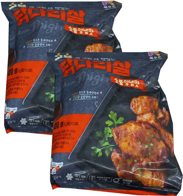 목우촌 오븐 닭다리살 숯불양념맛 아이스포장, 2개, 600g