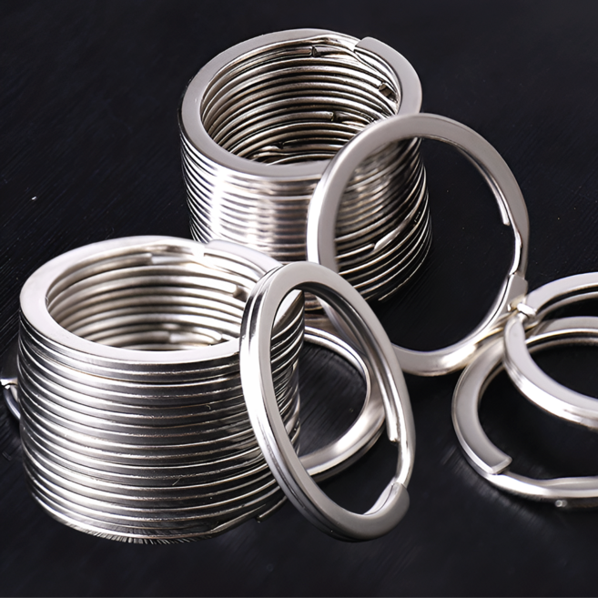 스켈 키링 연결고리 납작 고급 O링 33mm, 35개, 실버