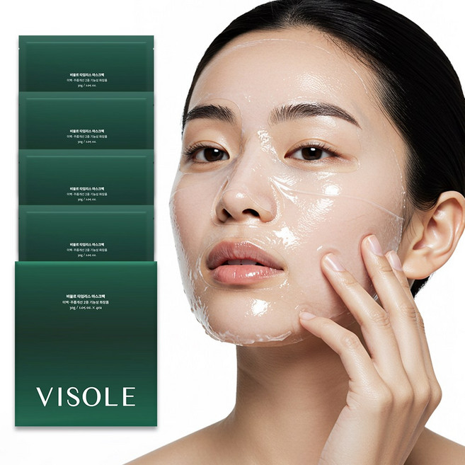 비쏠르 앰플러 마스크팩 하이드로겔 기미 미백 탄력 기능성, 1개, 4개입