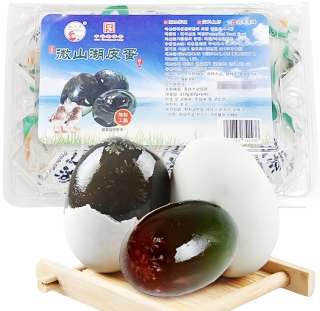 홍홍 중국식품 피단 송화단 6개입 삭힌오리알, 372g, 1개