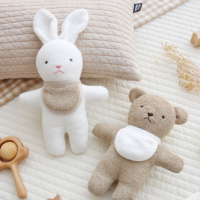 헬로미니미 애착인형 토끼 오가닉 아기 수면 귀여운 국민 봉제 유기농 인형, 토끼(16*27), 1개