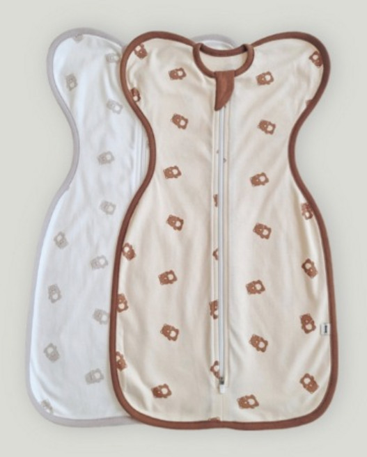 아이숲 신생아용 하트베어 60수 양면 스와들 속싸개