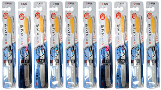 365 이사랑칫솔 왕칫솔 금칫솔 미세모 대왕 칫솔, 10개, 1개입