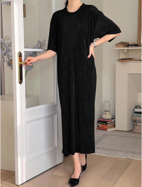 마이쏭 몰딘주름롱원피스 빅사이즈 루즈핏 여리여리 반팔 임부복 여름