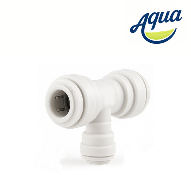 AQUA 정수기 호스용 T형 10mm(3/8)-8mm(5/16)-10mm(3/8) 리듀싱 변환 원터치 레듀싱 T피팅, 1개, (8-10-10mm)T피팅