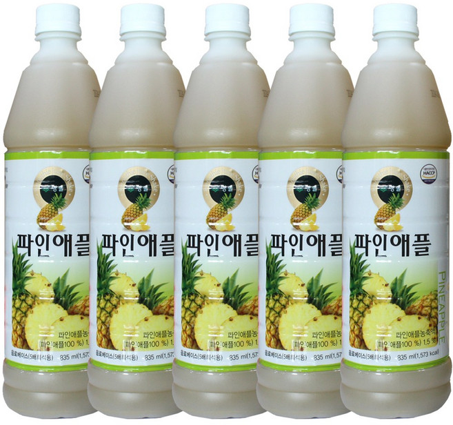 청솔 파인애플 음료, 5개, 835ml