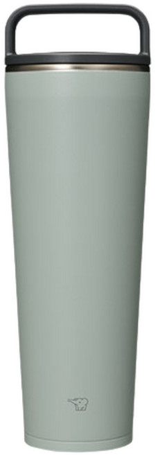 ZOJIRUSHI象印 SX-LA72H大容量吊環隨行杯720ml 密封式吊環 超大廣口徑8cm 磨砂質感 易清洗, 灰綠色(GM), 1個, 720ml